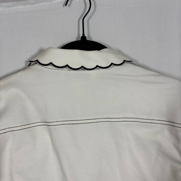 Diane's Essentials Womens Blazer Size M‎ White Button-Up Eyelet Embroidered NWT - Picture 12 of 16